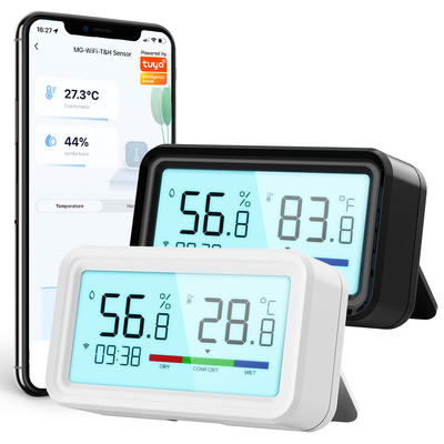 Wifi Indoor Hygrometer Thermometer Sensor With Backlight Remote App Voice Alexa Google Home ดิจิทัล ทูยา สมาร์ทโฮม