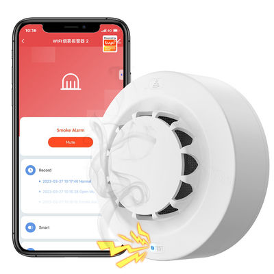Tuya WiFi อุปกรณ์ตรวจจับควันฉลาด ระบบป้องกันไฟ 90dB