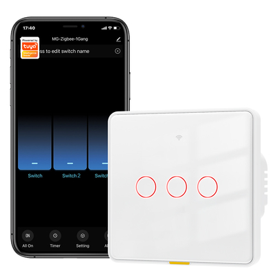 ซื้อ Tuya Zigbee สวิตช์ ไม่มีสายกลาง 100-250v แอพเสียง Alexa Google Home ไม่ต้องการตัวประกอบ การผลิตออนไลน์