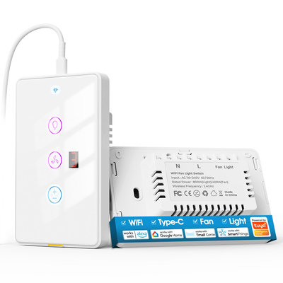 ราคาดี Tuya Wifi Fan Light Us Switch ประเภท C การกําหนดเวลา แอพเสียงที่เข้ากันได้กับ Alexa Google Home Smart Home ออนไลน์