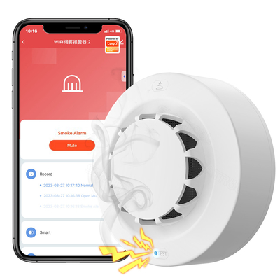 ราคาดี Tuya WiFi อุปกรณ์ตรวจจับควันฉลาด ระบบป้องกันไฟ 90dB ออนไลน์