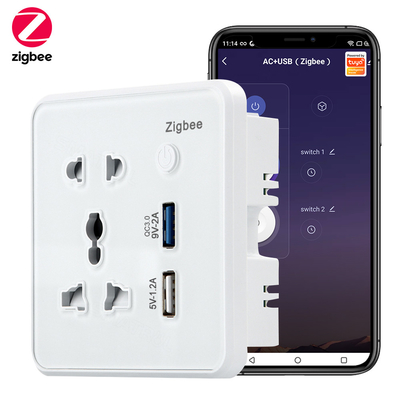 ราคาดี Zigbee Wall Smart Socket กระจกเรื้อรัง รวดเร็ว รวดเร็วชาร์จ 3.0 Usb ชาร์จเวลา Google Home Alexa TuyaUS EU UK พล็อก ออนไลน์