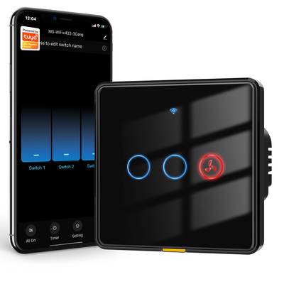 ราคาดี Tuya Smart WiFi RF433 ไทม์สวิตช์สําหรับแฟนและแสงสว่าง Pendant ไม่จําเป็นต้องใช้สายกลาง การควบคุมเสียงสวิตช์ผนัง ออนไลน์